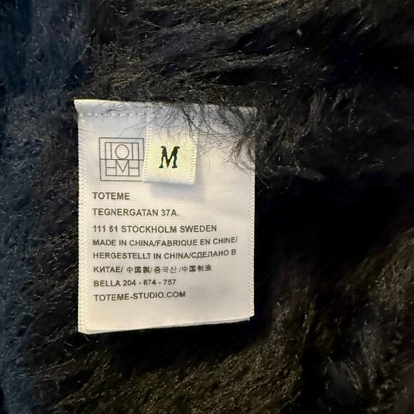 Totême Black Alpaca Biella Cardigan, Sz M - Picture 8 of 11